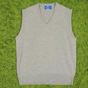 Vintage Champion Knit V-neck Sweater Gray Color